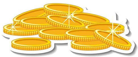 Gold coins on white background vector