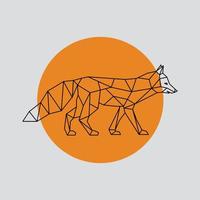 Fox in polygonal geometric style. vector