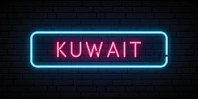 Kuwait neon sign. vector