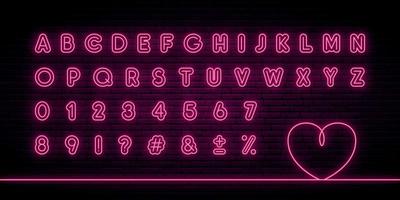 Glowing neon alphabet. vector