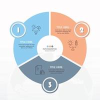 Basic circle infographic template with 3 steps. vector