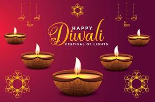 Ilustración de vector de fondo de festival de diwali