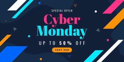 Cyber monday sale banner template design for advertising poster or business promotion vector