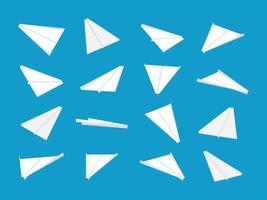 White paper planes collection with different views and angles vector