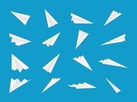 White paper planes collection with different views and angles vector