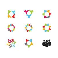 Community, network and social icon design template vector