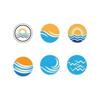 Water wave icon vector illustration design logo