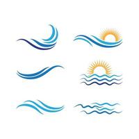 Water wave icon vector illustration design logo