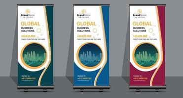 Creative Business Roll Up Signage Banner Template Design. vector