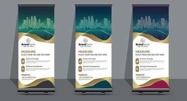 Creative Business Roll Up Signage Banner Template Design. vector