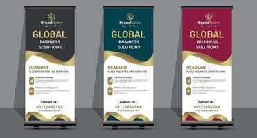 Creative Business Roll Up Signage Banner Template Design. vector