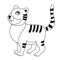 tigre doodle dibujado a mano ilustración vector