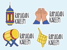 Ramadan kareem Sticker Collection vector