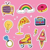 Set Of Retro Element Stickers vector