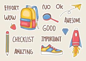 Set of daily planner decorative stickers vector