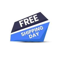 Free shipping day vector illustration. Free delivery shipment background with abstract modern shape blue color.