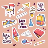 Set of back to school elements vector