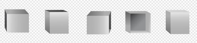 Colección de modelos de caja de cubos 3d vector
