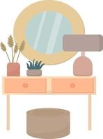 Women's dressing table.  Furniture for the room. vector