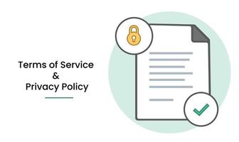 documento de condiciones de servicio y política de privacidad vector