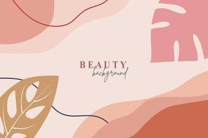 Abstract floral template banner. Trendy minimal organic background. Vector floral beauty backdrop pastel colors