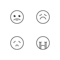 Plantilla de ilustración de vector de diseño de icono de emoción triste