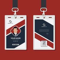 modern identity card design for corporate with mockup. minimal red ID card design vector