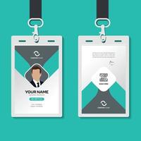 modern identity card design for corporate with mockup. minimal green ID card design