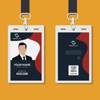 modern identity card design for corporate with mockup. minimal red ID card design vector