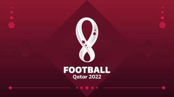 Qatar 2022 football competition vector design. Not official logo qatar 2022 on red burgundy background Pattern for Banners, Posters, Social Media kit, templates, scoreboard.