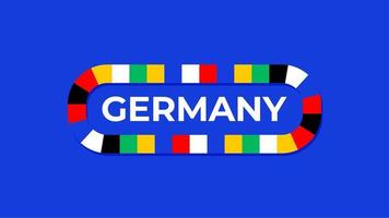 bandera de vector de alemania 2024. Fase final del campeonato del torneo de fútbol 2024. campeonato oficial de color azul y estilo con la bandera de la línea del país.