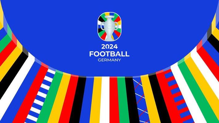 Football Championship 2024 Blue Background Stock Illustration Not Official Logotype Emblem On Colourful Line Abstract Background Poster Soccer Or Football Championship Template Vector 