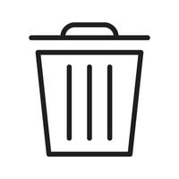 Trash Bin Office Icon vector Line on white background image for web, presentation, logo, Icon Symbol.