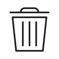 Trash Bin Office Icon vector Line on white background image for web, presentation, logo, Icon Symbol.