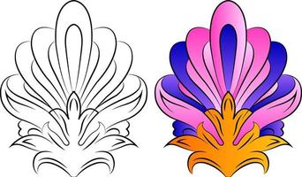 bordado. Elementos de diseño bordado con flores y hojas en estilo vintage sobre un fondo blanco. ilustración vectorial de stock vector