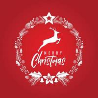 Merry Christmas Deer Elegant Rustic Red vector