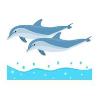 Trendy Dolphins Concepts vector