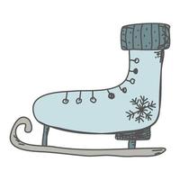 ice skates hand drawn sketch with winter elements vector