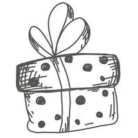 christmass gift box hand drawn vector