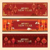 Chinese New Year Banner Set vector