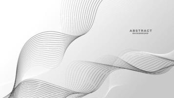 Gray and white abstract background with wavy lines. vector