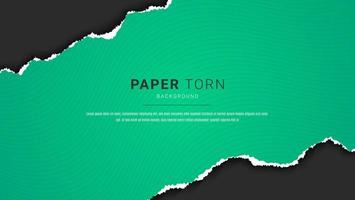 Diseño rasgado de papel verde abstracto moderno en plantilla de fondo negro vector