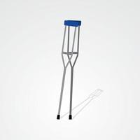 Ilustración realista de la herramienta médica del bastón para el paciente del hospital y la persona con discapacidad sobre un fondo aislado vector