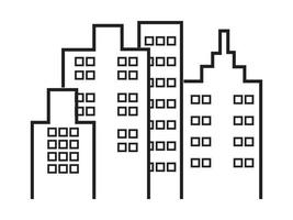 black line building or tower icon vector