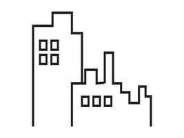 black line building or tower icon vector