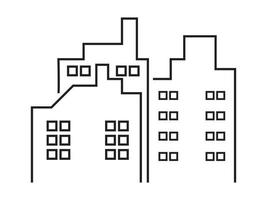 black line building or tower icon vector