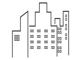 black line building or tower icon vector