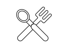 spoon and fork outline with simple design vector