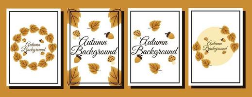 collection of backgrounds with autumn theme 5 vector