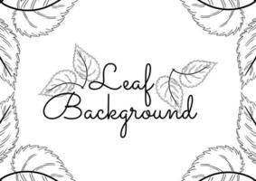 leaf background with black and white theme vector